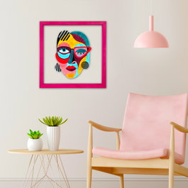 Wallity Cuadro Decorativo Enmarcado Multicolor 32 x 32 cm